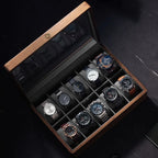 Elegant Wooden Timepiece Display and Storage Solution