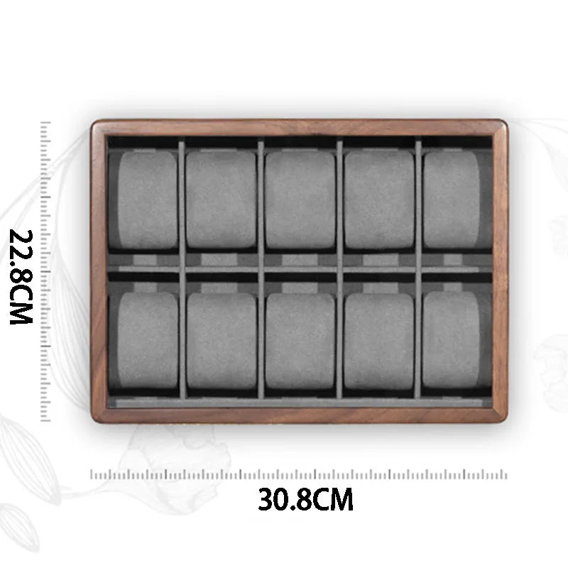 Elegant Wooden Timepiece Display and Storage Solution