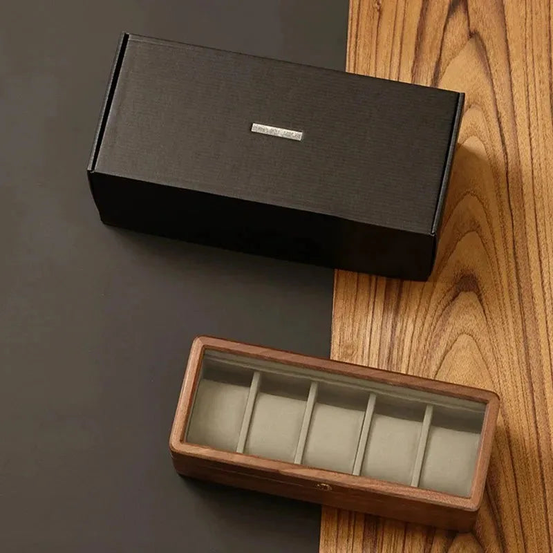 Elegant Wooden Timepiece Display and Storage Solution