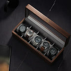 Elegant Wooden Timepiece Display and Storage Solution