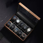 Elegant Wooden Timepiece Display and Storage Solution
