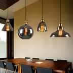 Brass Fitting Tinted Glass Pendant Light for Hanging Decor