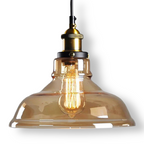 Brass Fitting Tinted Glass Pendant Light for Hanging Decor