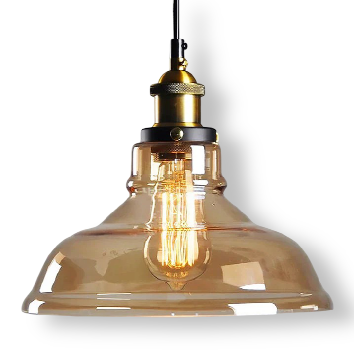 Brass Fitting Tinted Glass Pendant Light for Hanging Decor