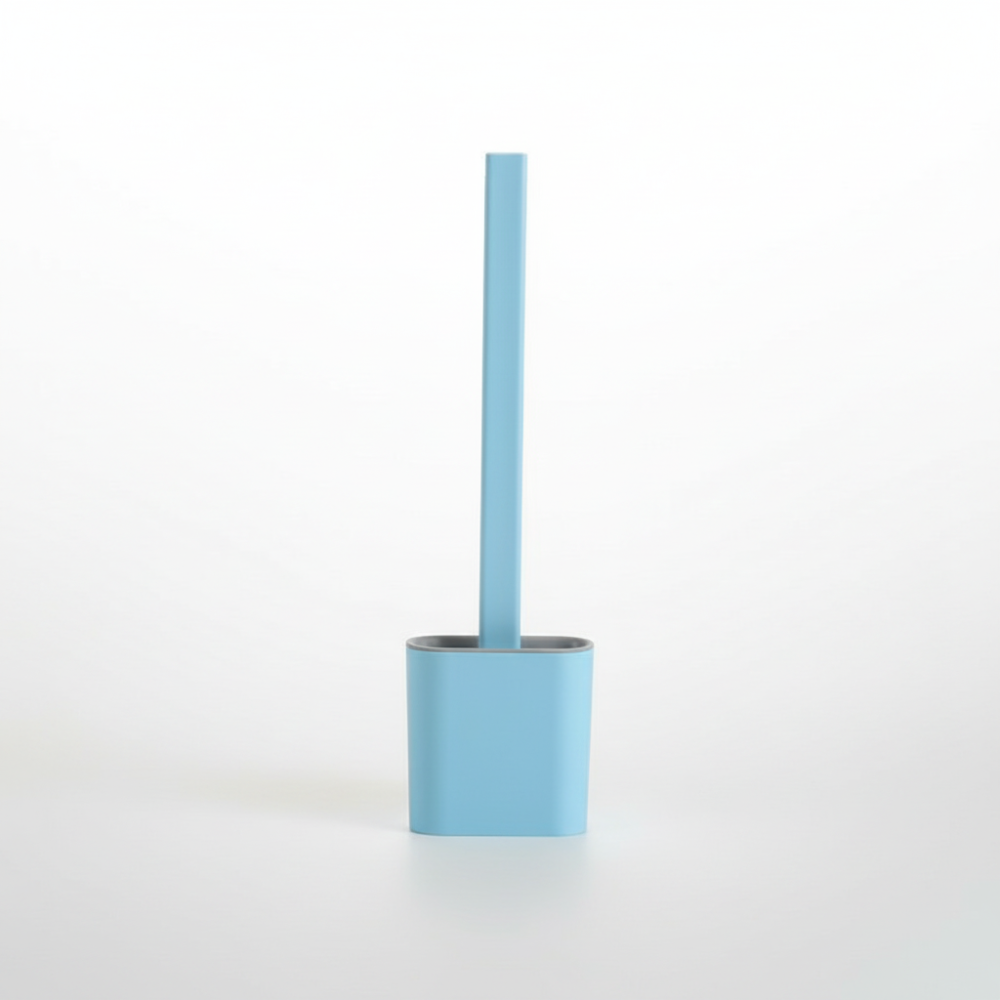 Flexible Silicone Toilet Brush with Hygienic Wall-Mount Holder