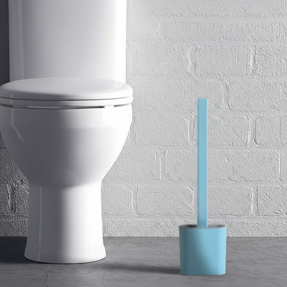 Flexible Silicone Toilet Brush with Hygienic Wall-Mount Holder