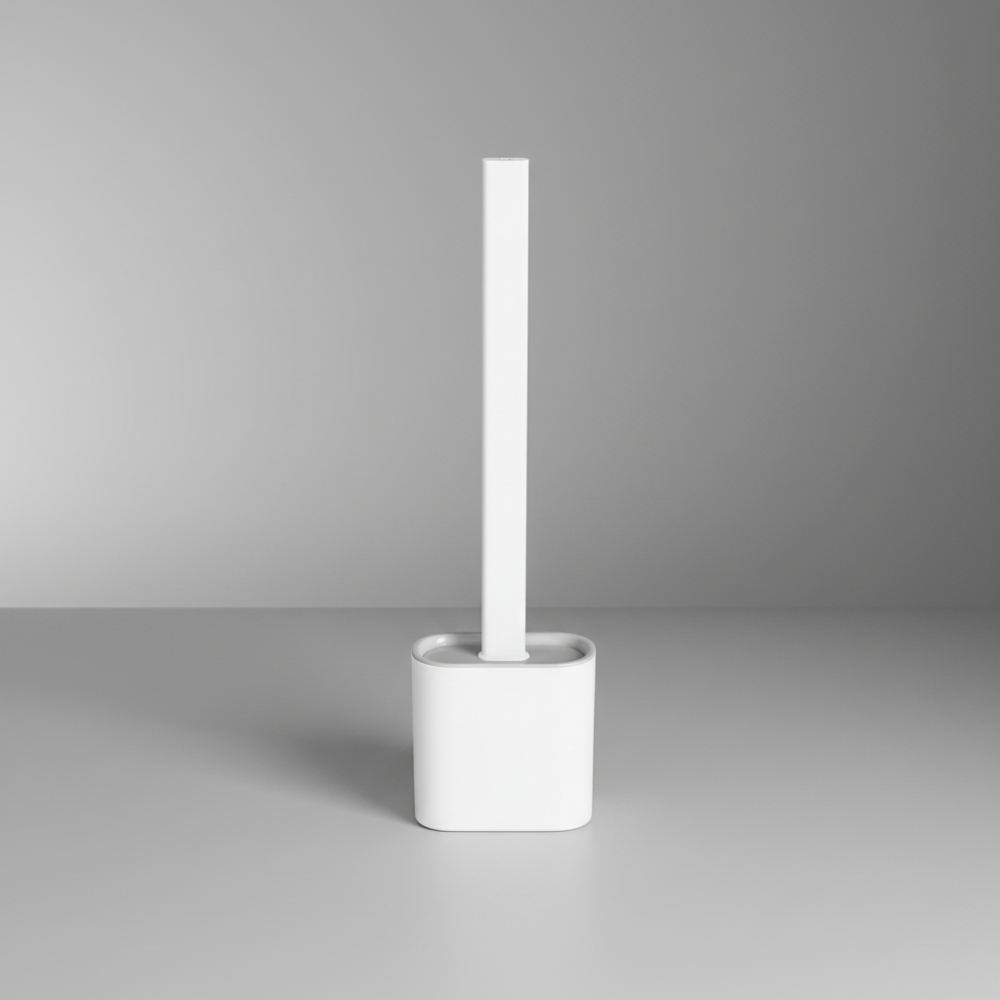 Flexible Silicone Toilet Brush with Hygienic Wall-Mount Holder