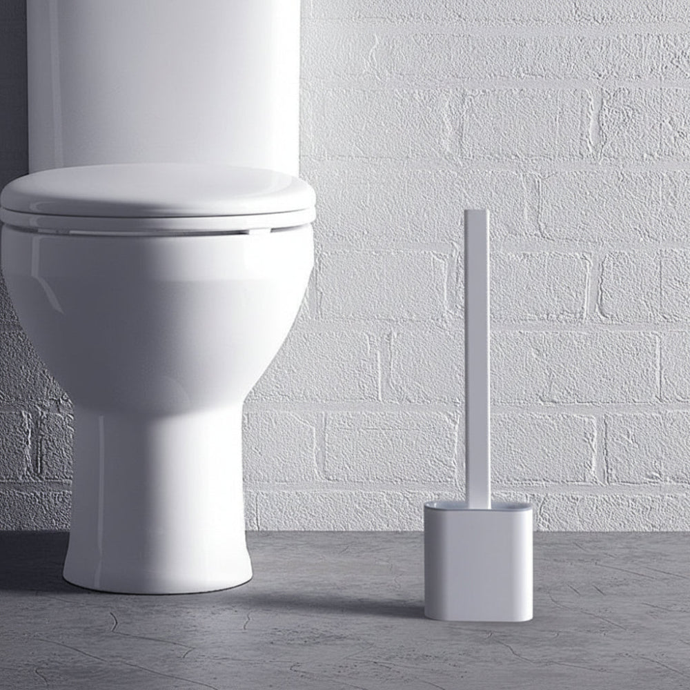 Flexible Silicone Toilet Brush with Hygienic Wall-Mount Holder