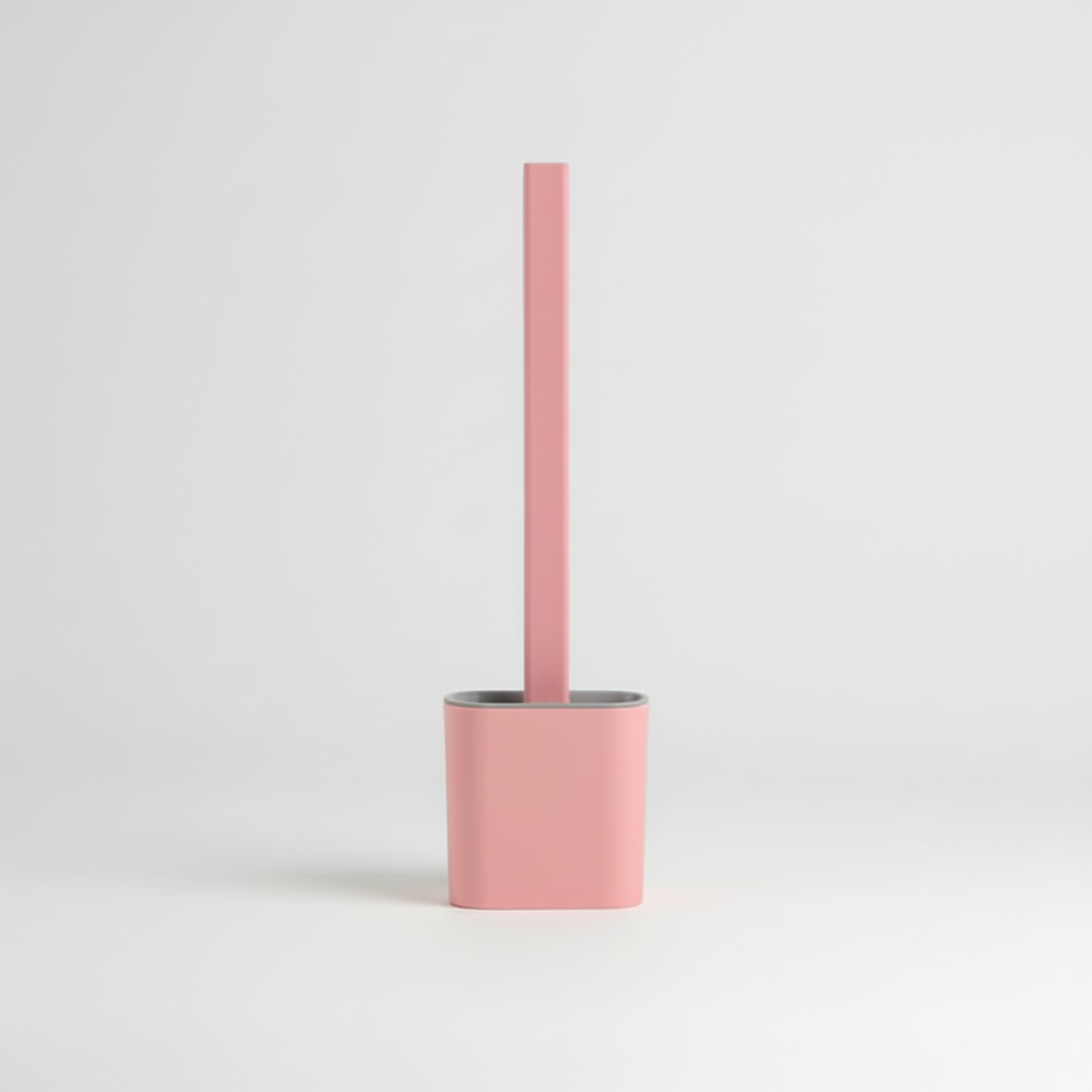 Flexible Silicone Toilet Brush with Hygienic Wall-Mount Holder