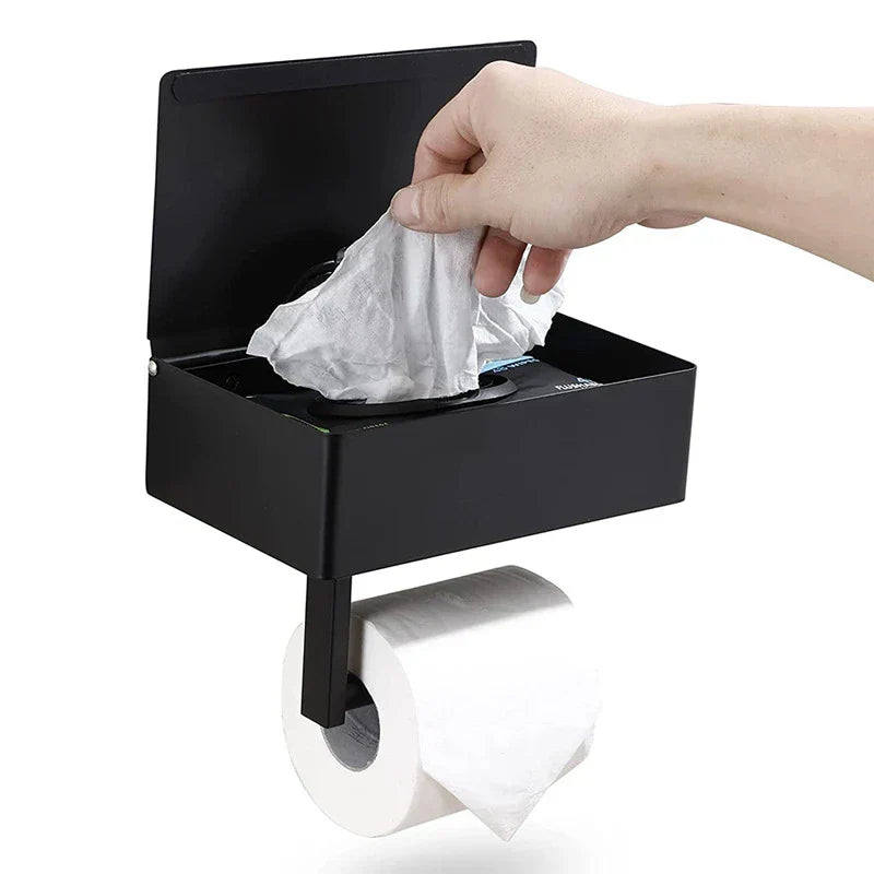 Free-Standing Toilet Paper Holder | Stylish Metal Construction | Contemporary Bath Accessory