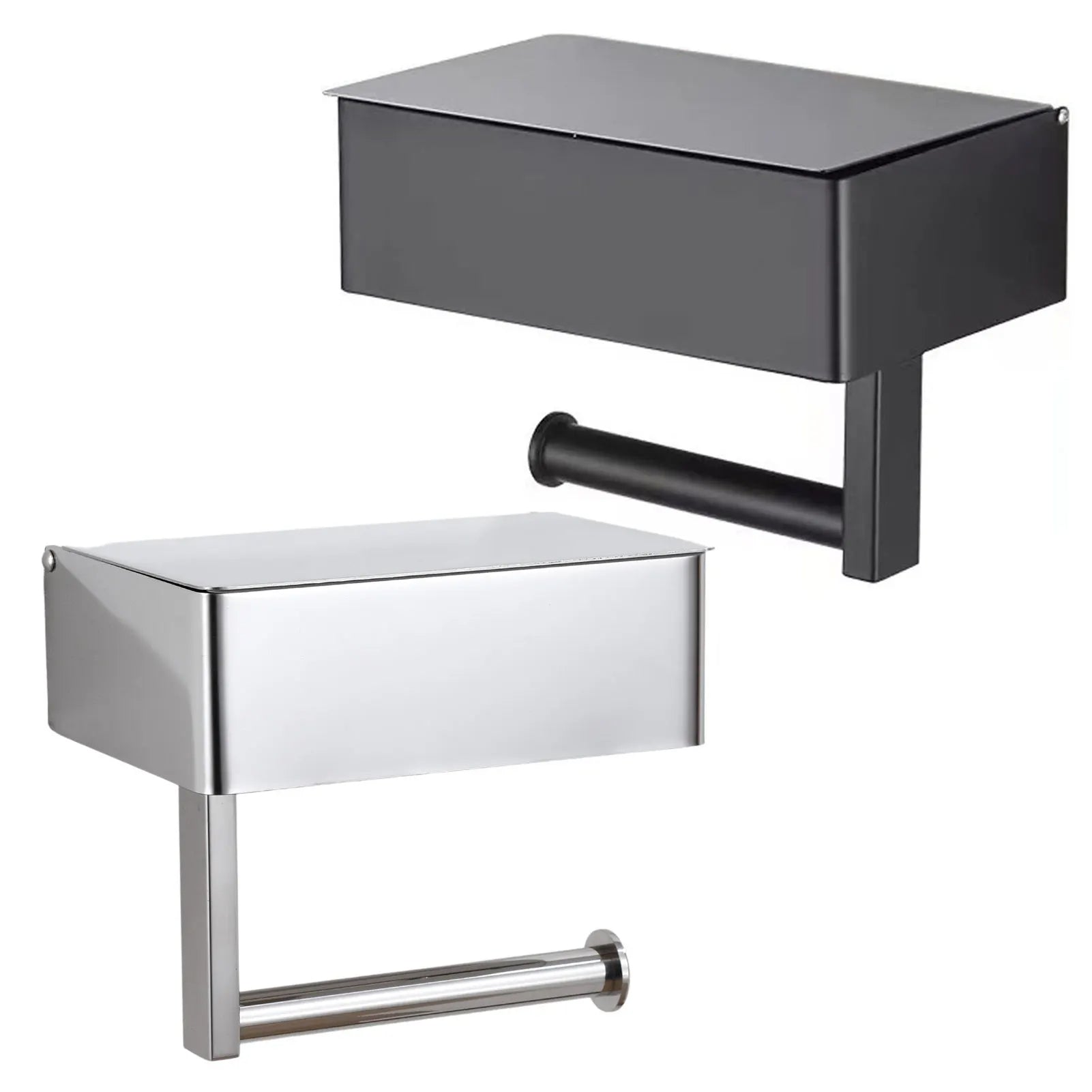 Free-Standing Toilet Paper Holder | Stylish Metal Construction | Contemporary Bath Accessory