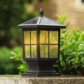 Waterproof Outdoor Pillar Light – Black Stone for Garden and Landscape