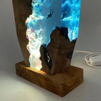 Ocean Essence LED Night Light with Wood & Resin Design