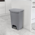 White 13-Gallon Kitchen Trash Bin with Step Pedal and Odor Control
