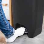White 13-Gallon Kitchen Trash Bin with Step Pedal and Odor Control