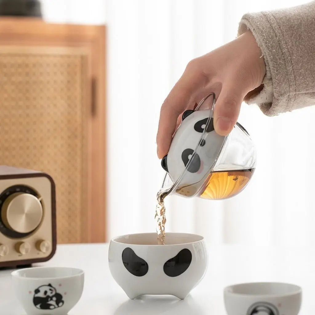 Whimsical Travel Tea Set with Charming Cups