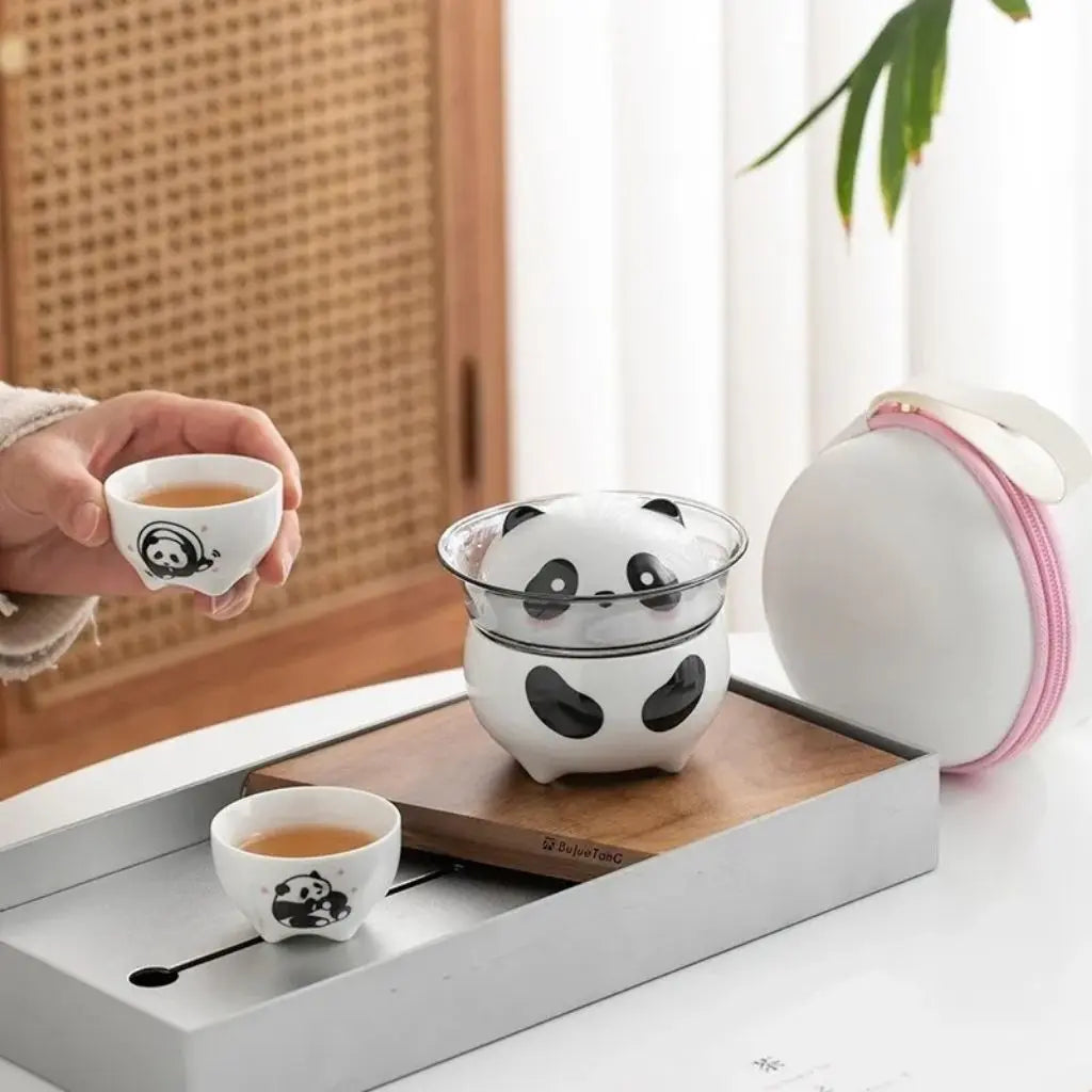 Whimsical Travel Tea Set with Charming Cups