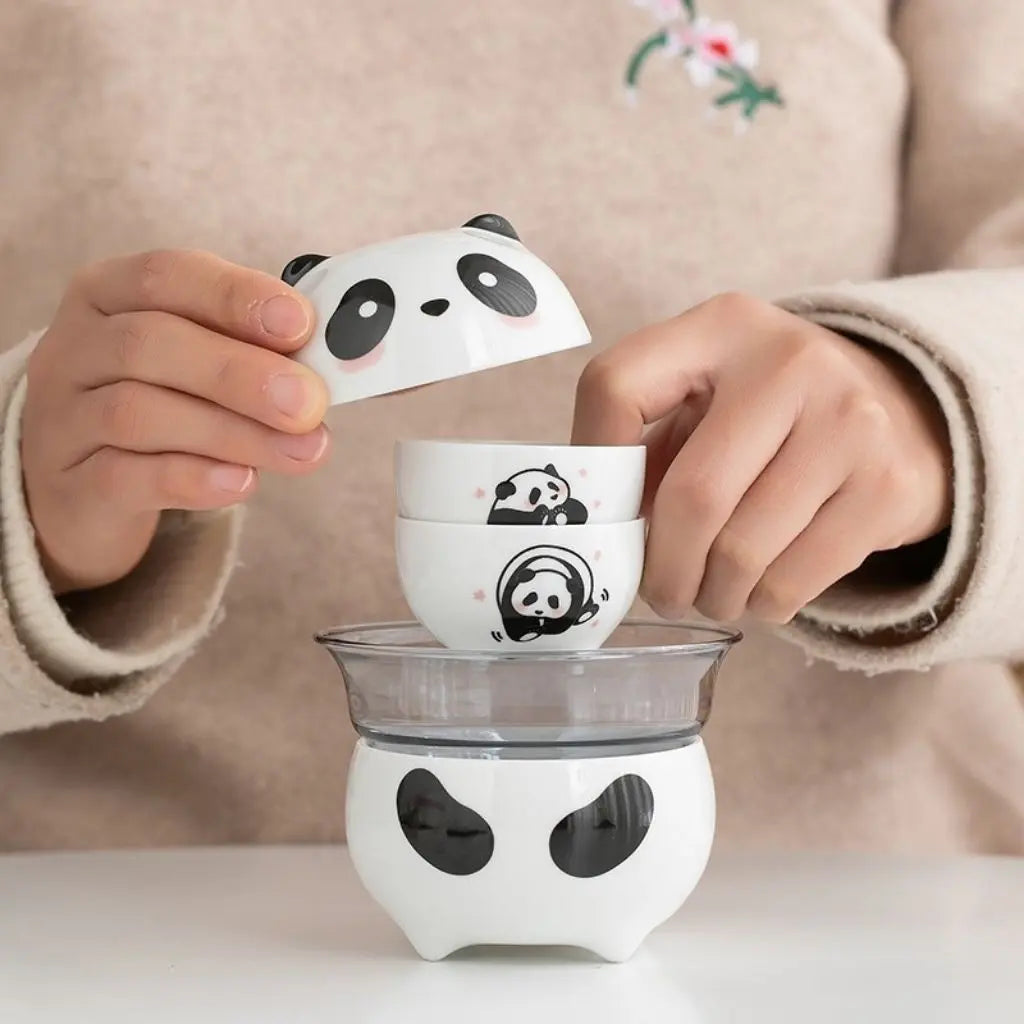 Whimsical Travel Tea Set with Charming Cups