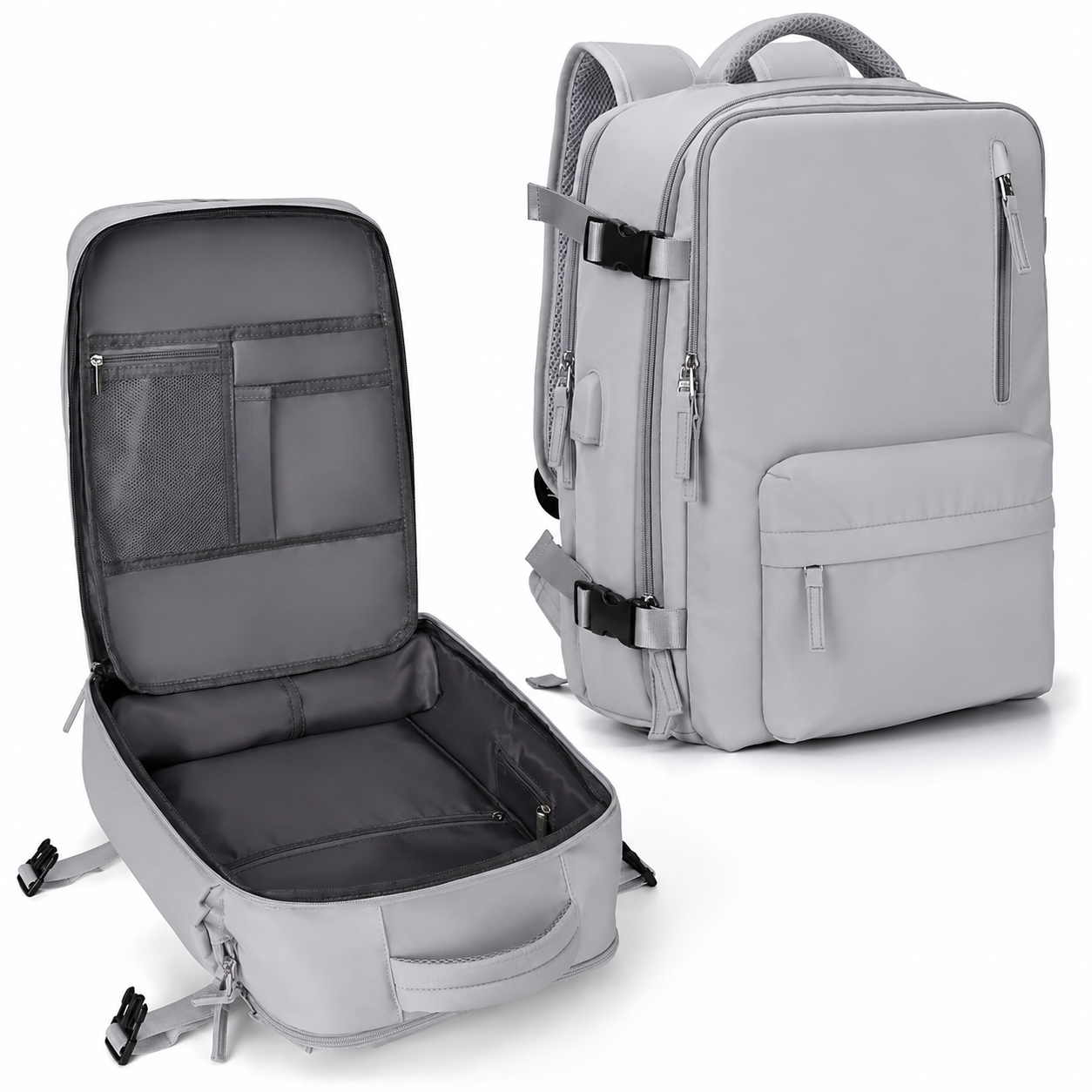Carry-On Backpack for Travel with Laptop Compartment and Shoe Pocket