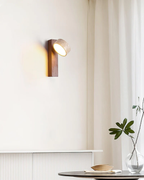 Contemporary Wall Sconce in Stone and Wood – Travertine Design
