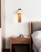 Contemporary Wall Sconce in Stone and Wood – Travertine Design