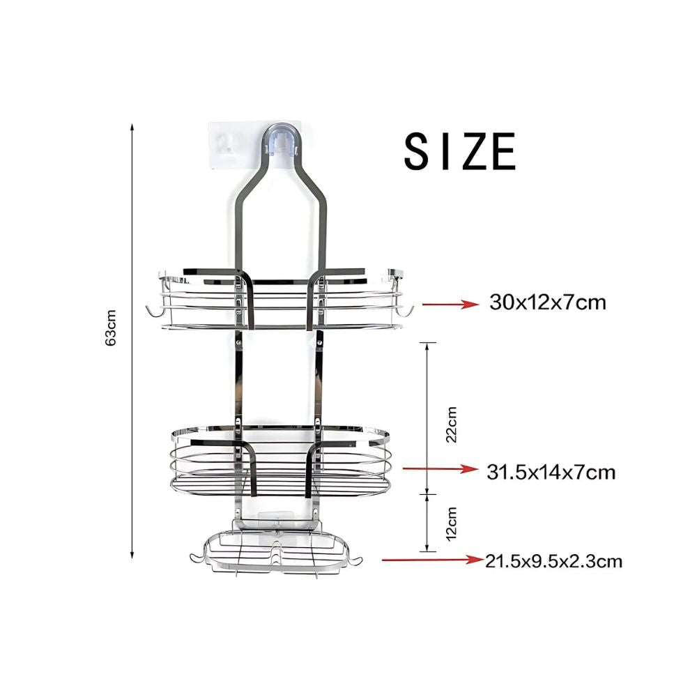 Shower Caddy with Iron Frame - Easy Installation Without Tools
