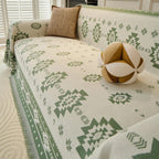 Reversible Sofa Protector - Soft Chenille Fabric, Tribal Pattern