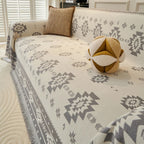 Reversible Sofa Protector - Soft Chenille Fabric, Tribal Pattern