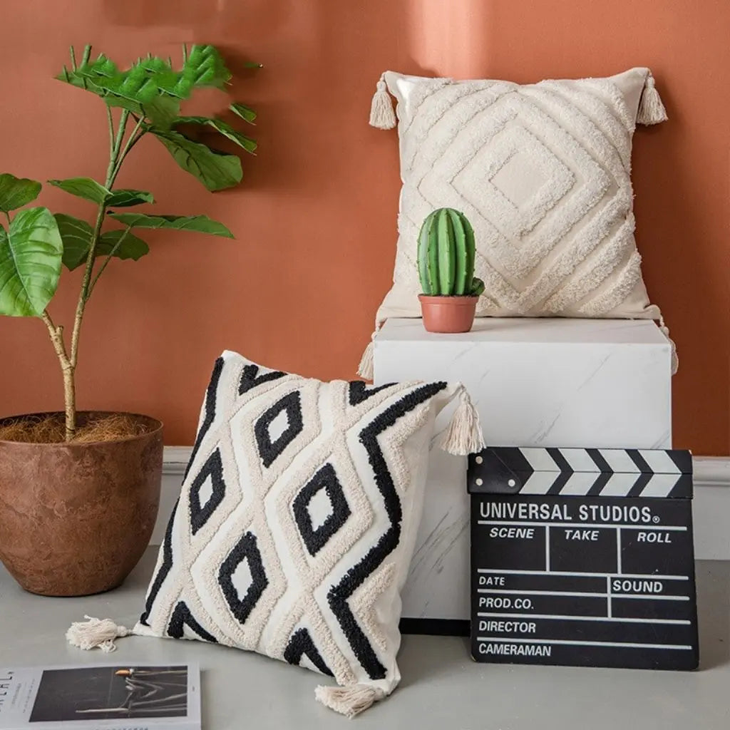 Geometric Textured Pillow Cover for Stylish Interiors