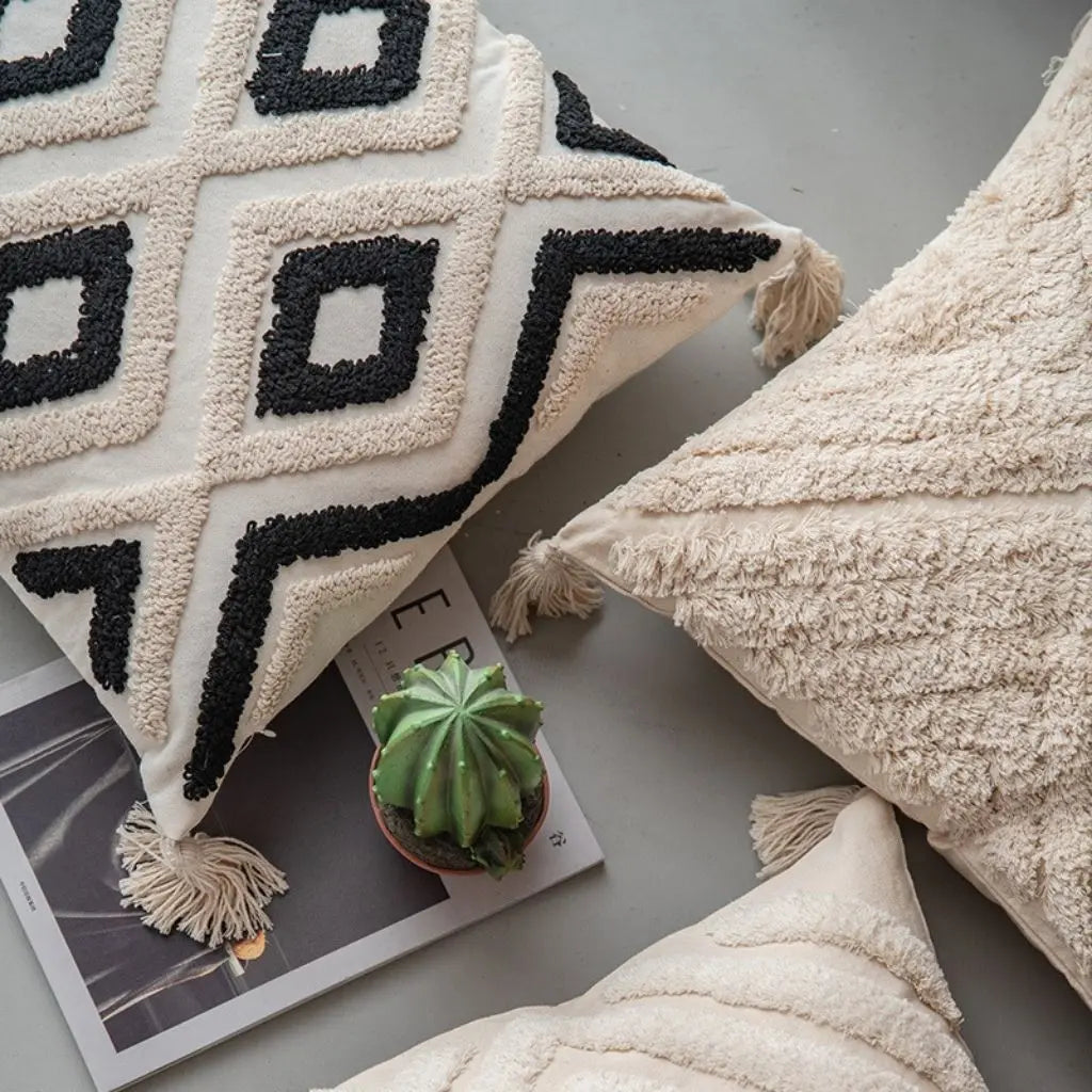 Geometric Textured Pillow Cover for Stylish Interiors