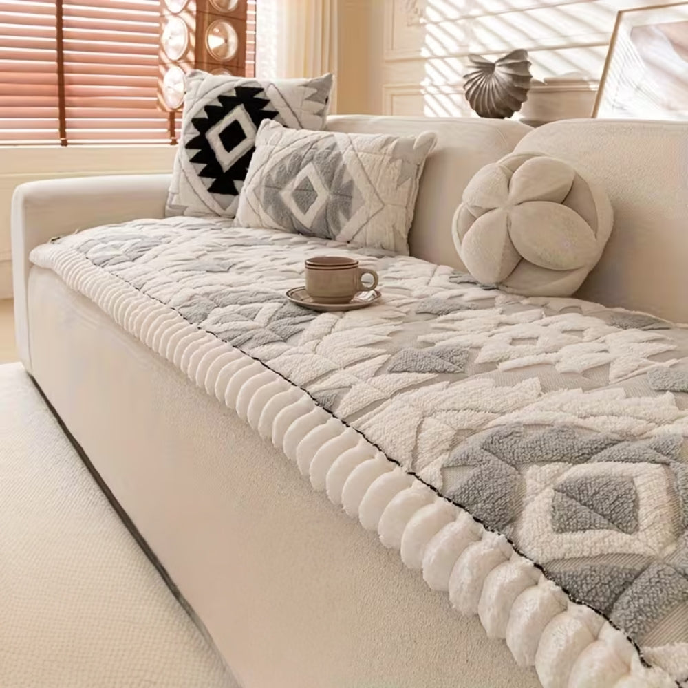 Thick Quilted Plush Couch Protector - Pet-Friendly Cover for Tundra
