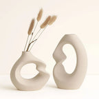 Elegant Asymmetrical Ceramic Vase Duo for Modern Spaces