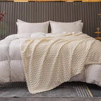 Cozy Plush Throw Blanket in Soft Checkered Velvet for Sofa and Bed