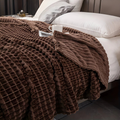 Cozy Plush Fleece Blanket – Double-Sided Plaid for Warmth