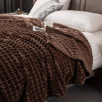Cozy Plush Fleece Blanket – Double-Sided Plaid for Warmth