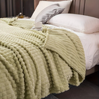 Cozy Plush Fleece Blanket – Double-Sided Plaid for Warmth