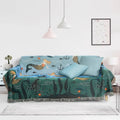 Water-Themed Sofa Cover in Cotton-Polyester Blend