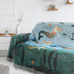 Water-Themed Sofa Cover in Cotton-Polyester Blend