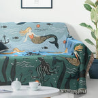 Water-Themed Sofa Cover in Cotton-Polyester Blend