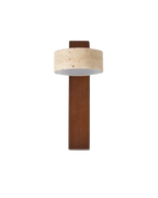 Contemporary Wall Sconce in Stone and Wood – Travertine Design