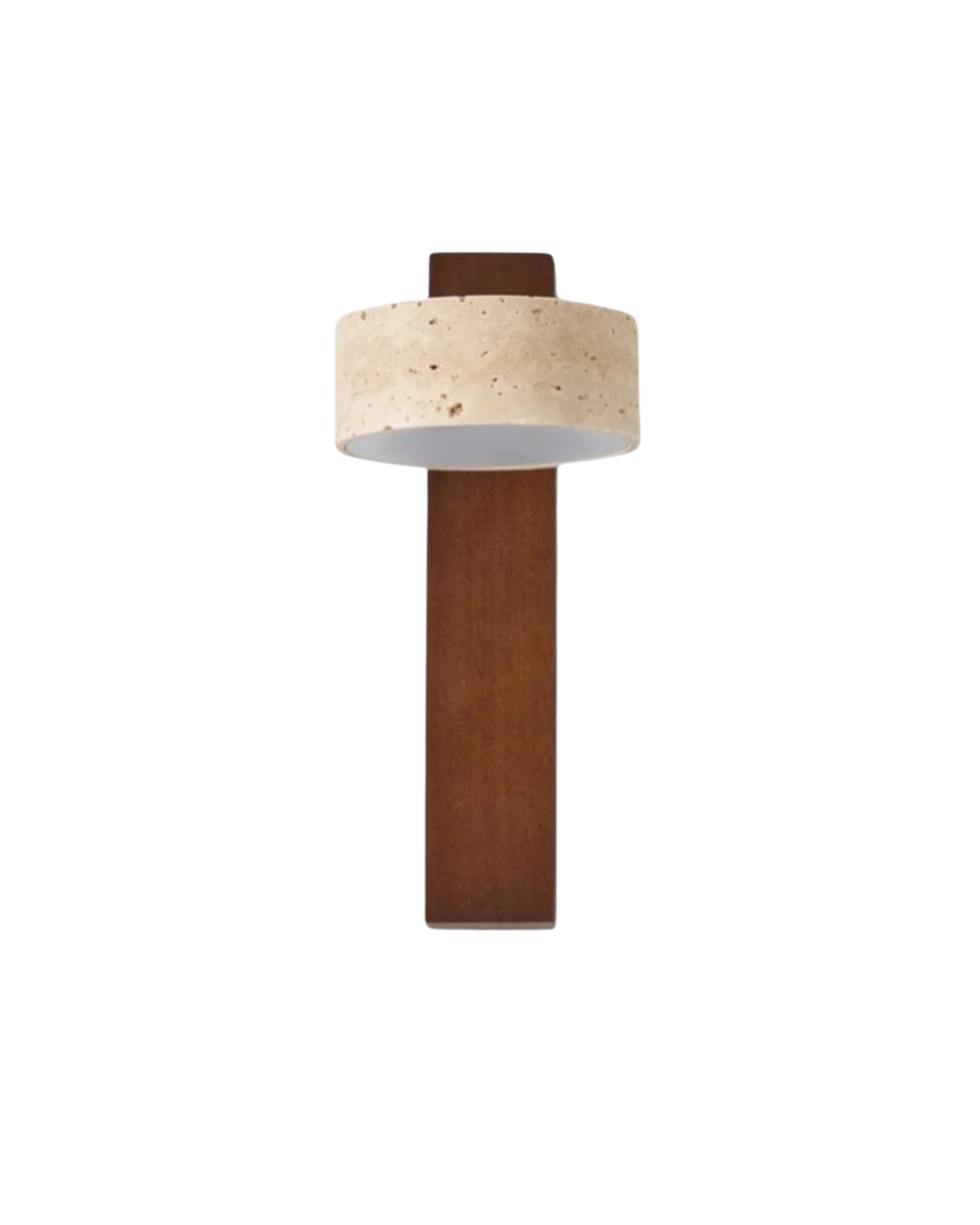 Contemporary Wall Sconce in Stone and Wood – Travertine Design