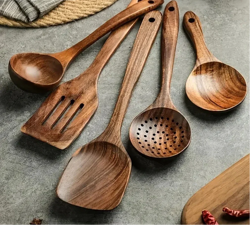 Acacia Wooden Ladle Set – Essential Kitchen Utensils for Cooking