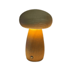 Rechargeable Night Light with Portobello Mushroom Design and Wooden Base