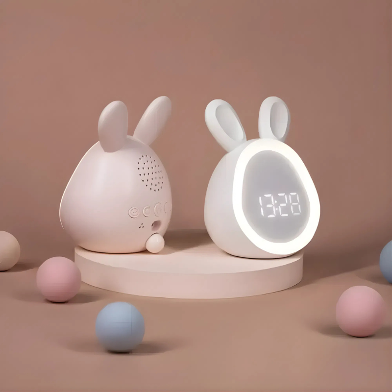 Digital Alarm Clock with Night Light in Rabbit Design