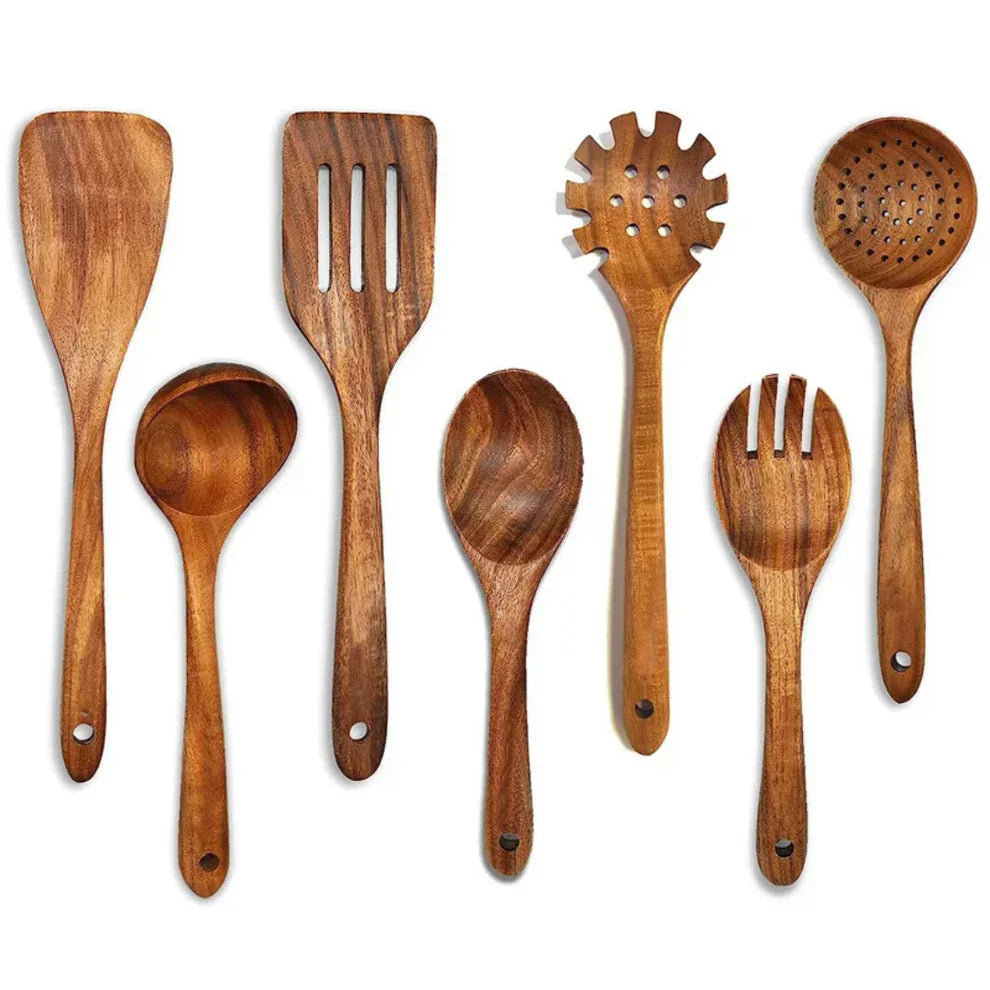 Acacia Wooden Ladle Set – Essential Kitchen Utensils for Cooking
