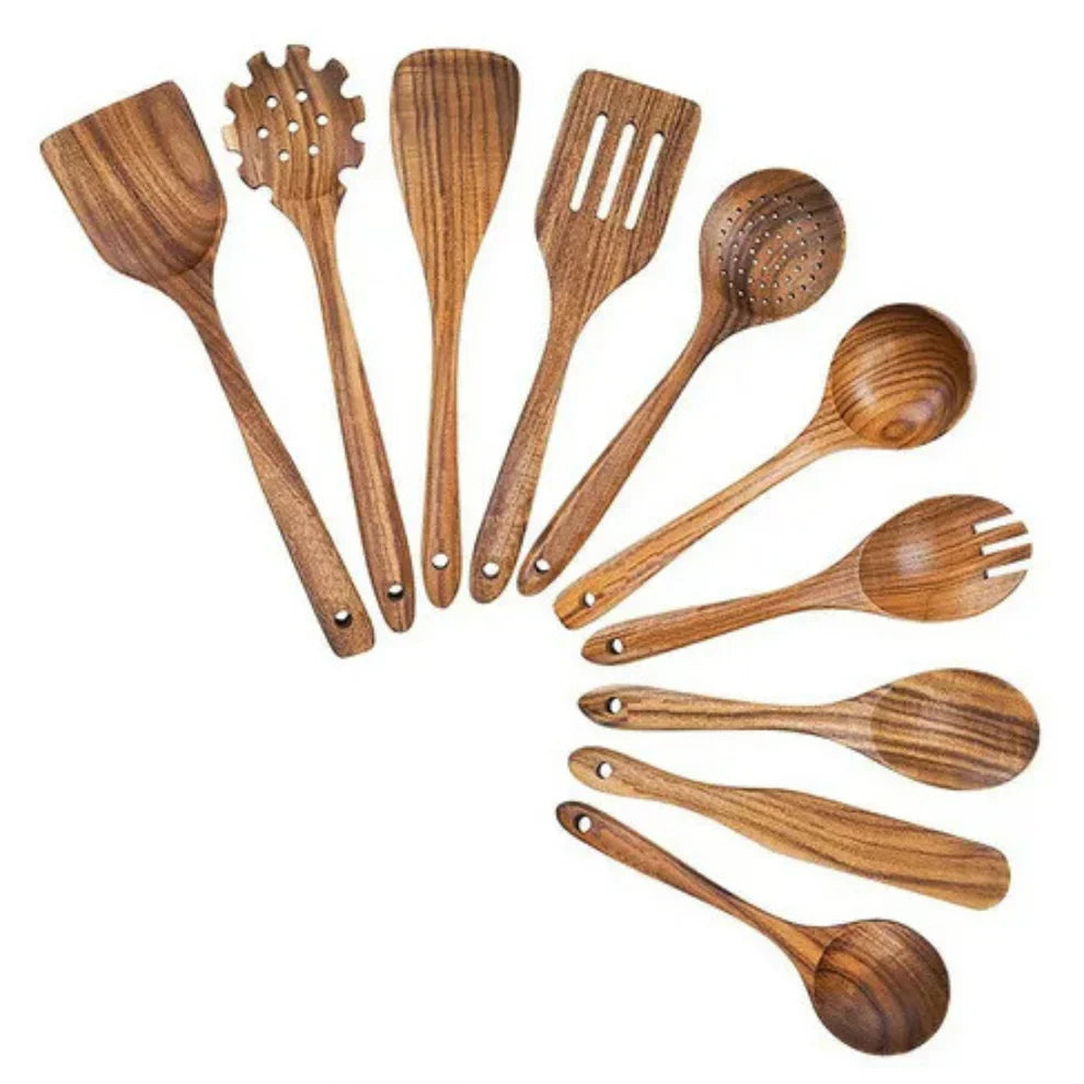 Acacia Wooden Ladle Set – Essential Kitchen Utensils for Cooking