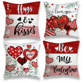 Set of Polyester Cushion Covers with Valentine Heart Design