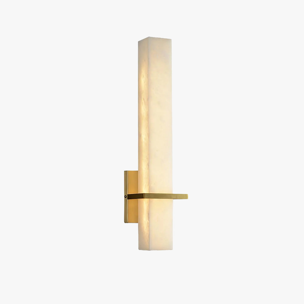 Brass Indoor Wall Light Fixture with LED - Modern Alabaster Design