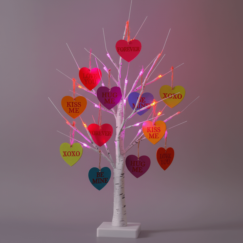 LED Heart Ornaments Table Lamp for Valentine's Day Decor