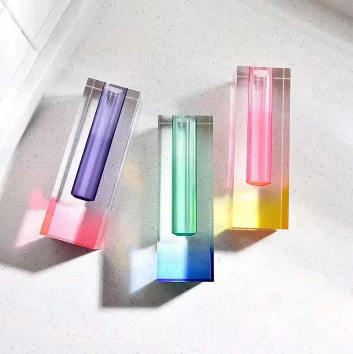 Vibrant Gradient Acrylic Vase for Modern Home Decor